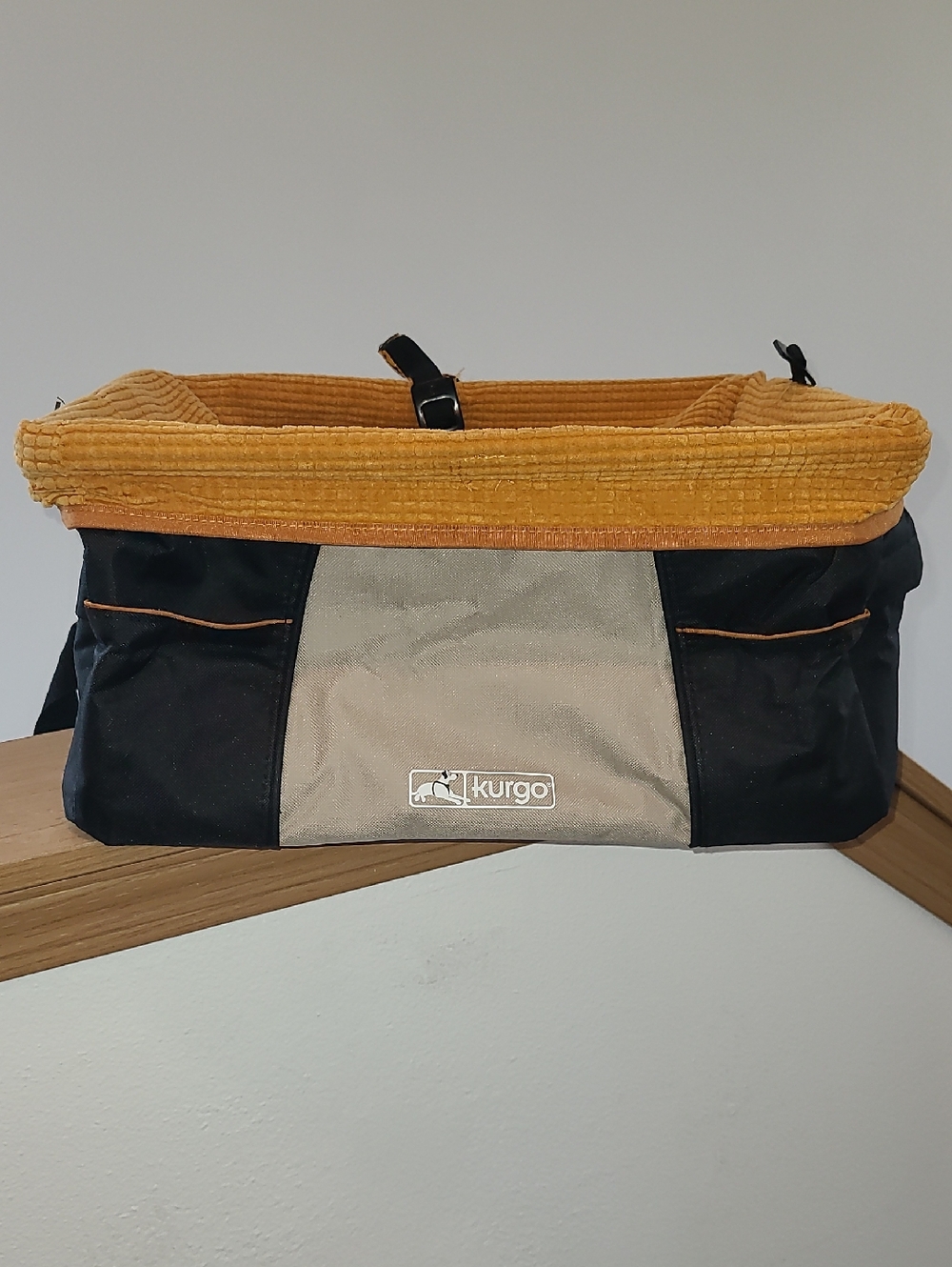 Kurgo Black and Tan Pet Car Travel Organizer with Mustard Trim